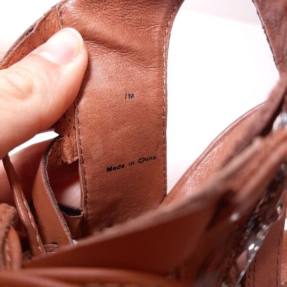 🍁WISHBONE Faux Leather Strappy Lace Up Espadrille Wedge Sandals Heels Shoes - Picture 13 of 13